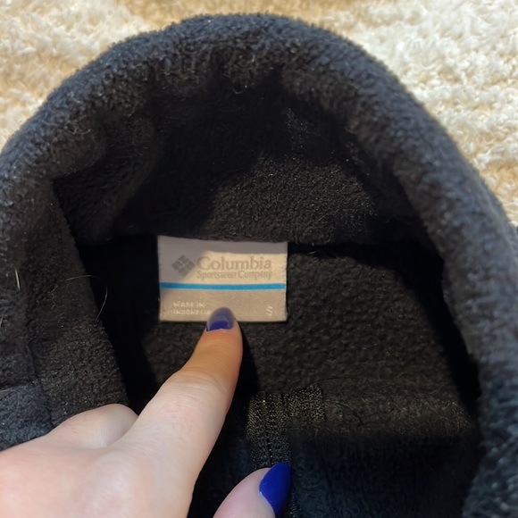 Black Columbia black ZIP up fleece jacket size small - Picture 3 of 3